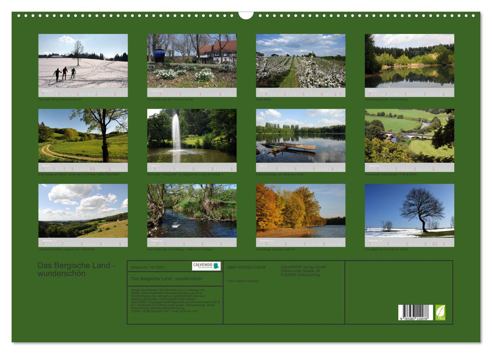 The Bergisches Land - beautiful (CALVENDO wall calendar 2024) 