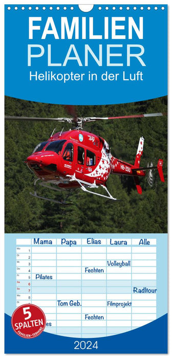 Helikopter in der Luft (CALVENDO Familienplaner 2024)
