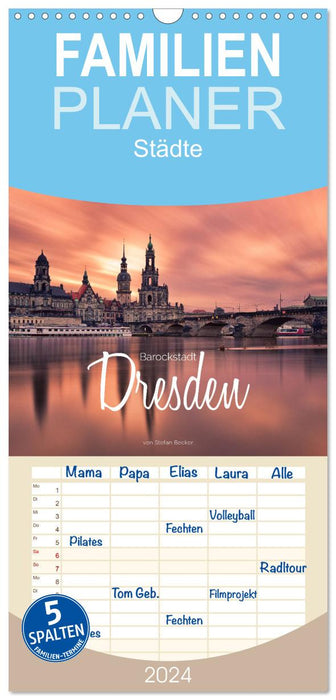 Barockstadt Dresden (CALVENDO Familienplaner 2024)
