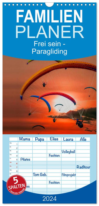 Frei sein - Paragliding (CALVENDO Familienplaner 2024)