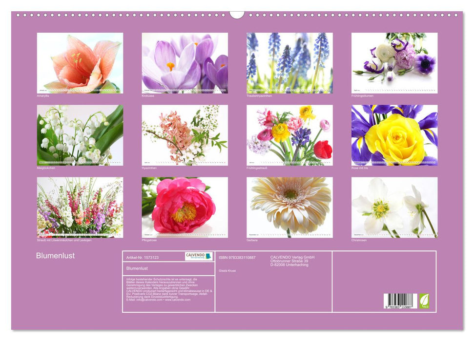 Blumenlust (CALVENDO Wandkalender 2024)