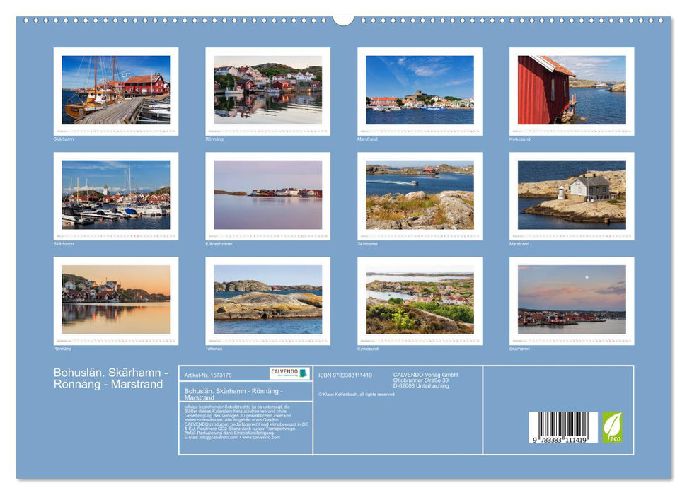 Bohuslän. Skärhamn - Rönnäng - Marstrand (CALVENDO Premium Wandkalender 2024)