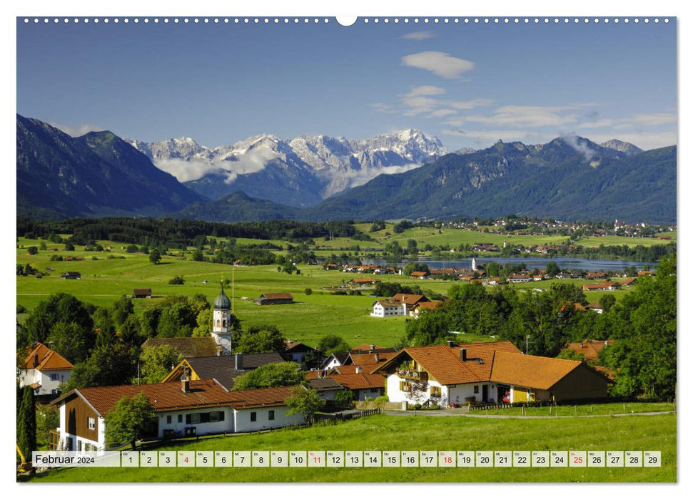 Das Blaue Land - Himmel, Seen und Berge im bayerischen Voralpenland (CALVENDO Wandkalender 2024)