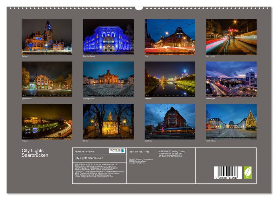 City Lights Saarbrücken (CALVENDO Premium Wandkalender 2024)
