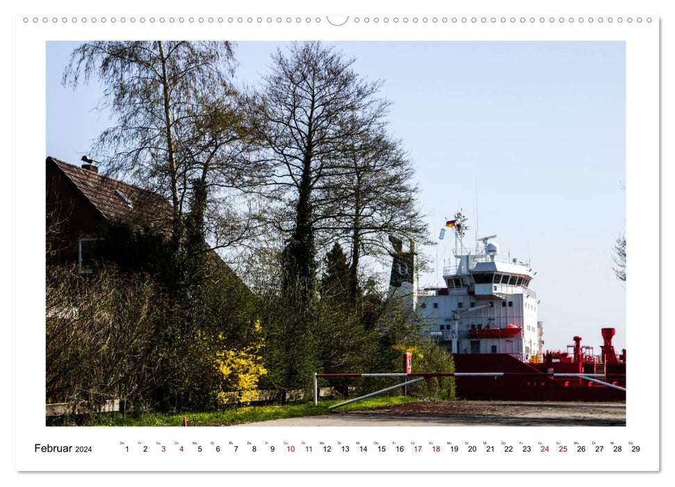 Zwischen Hochdonn & Brunsbüttel: Pötte gucken am Kanal (CALVENDO Premium Wandkalender 2024)