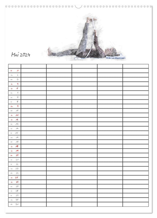Yoga Inspirationen - Familienplaner (CALVENDO Premium Wandkalender 2024)