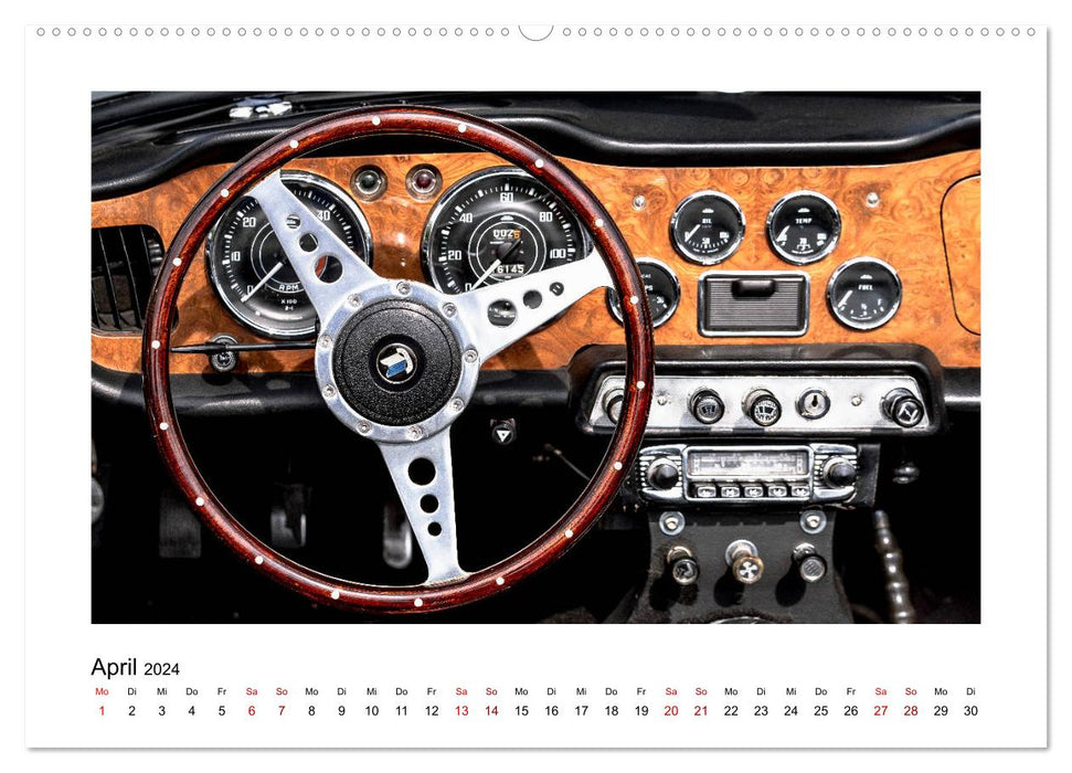 Voitures classiques - cockpits d'autrefois (calendrier mural CALVENDO Premium 2024) 