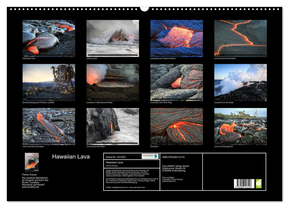 Hawaiian Lava - Die Schönheit von Feuergöttin Pele (CALVENDO Wandkalender 2024)