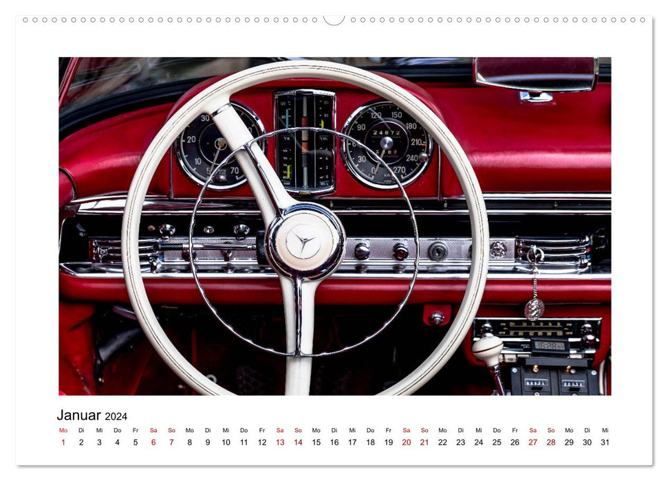 Voitures anciennes - cockpits d'autrefois (calendrier mural CALVENDO 2024) 