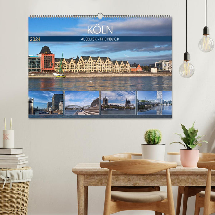 PERSPECTIVES DE COLOGNE - VUE SUR LE RHIN (Calendrier mural CALVENDO 2024) 