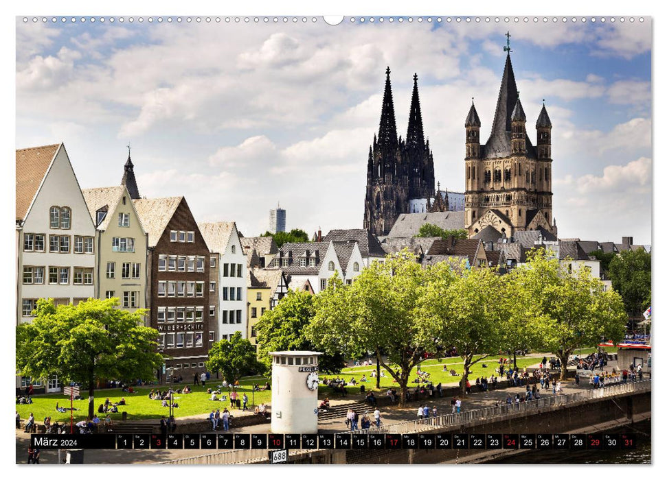 PERSPECTIVES DE COLOGNE - VUE SUR LE RHIN (Calendrier mural CALVENDO 2024) 