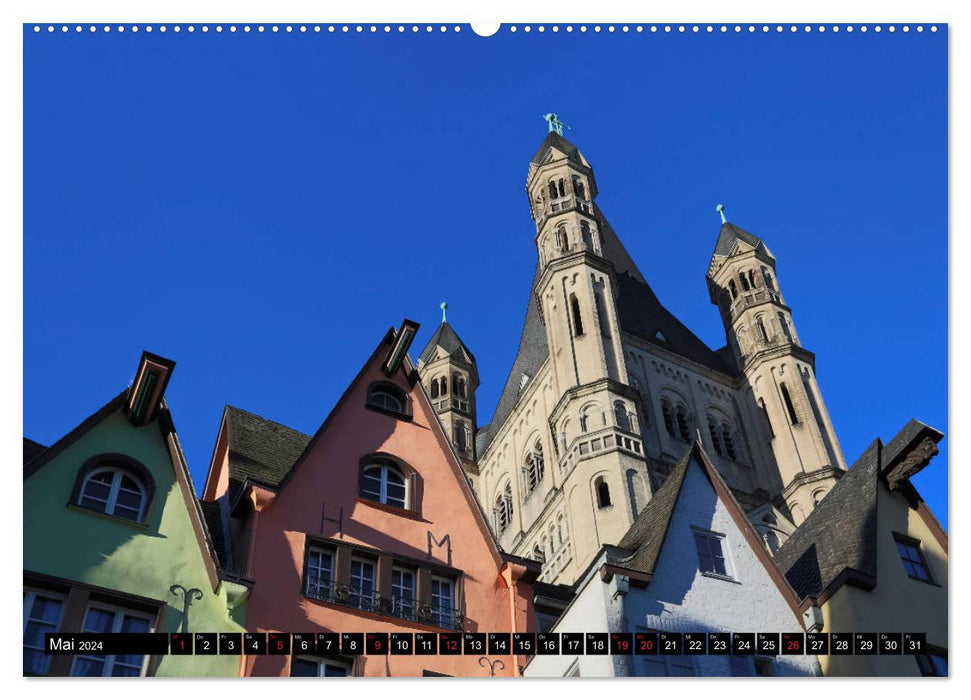 PERSPECTIVES DE COLOGNE - VUE SUR LE RHIN (Calendrier mural CALVENDO 2024) 