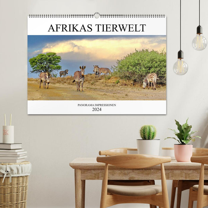 AFRIKAS TIERWELT Panorama Impressionen (CALVENDO Wandkalender 2024)