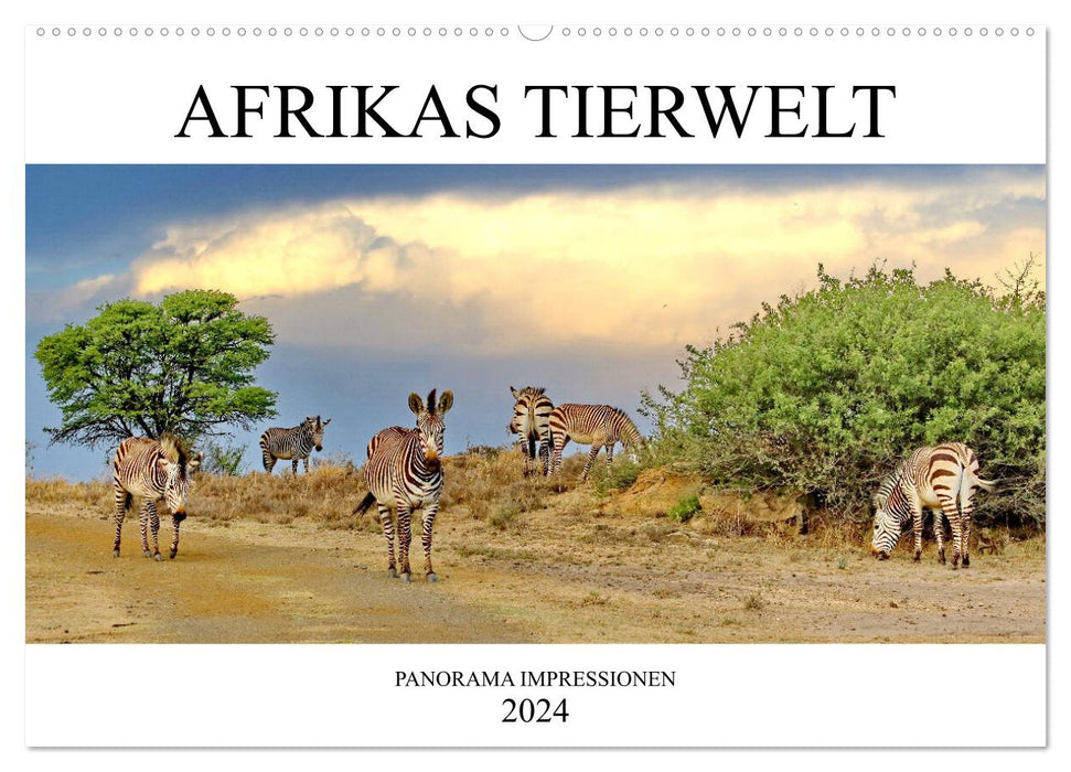 AFRIKAS TIERWELT Panorama Impressionen (CALVENDO Wandkalender 2024)