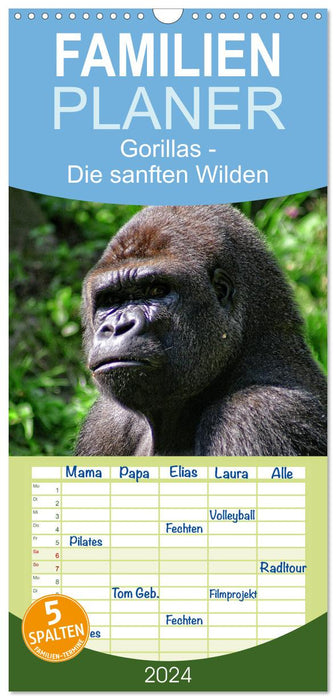 Gorillas - Die sanften Wilden (CALVENDO Familienplaner 2024)