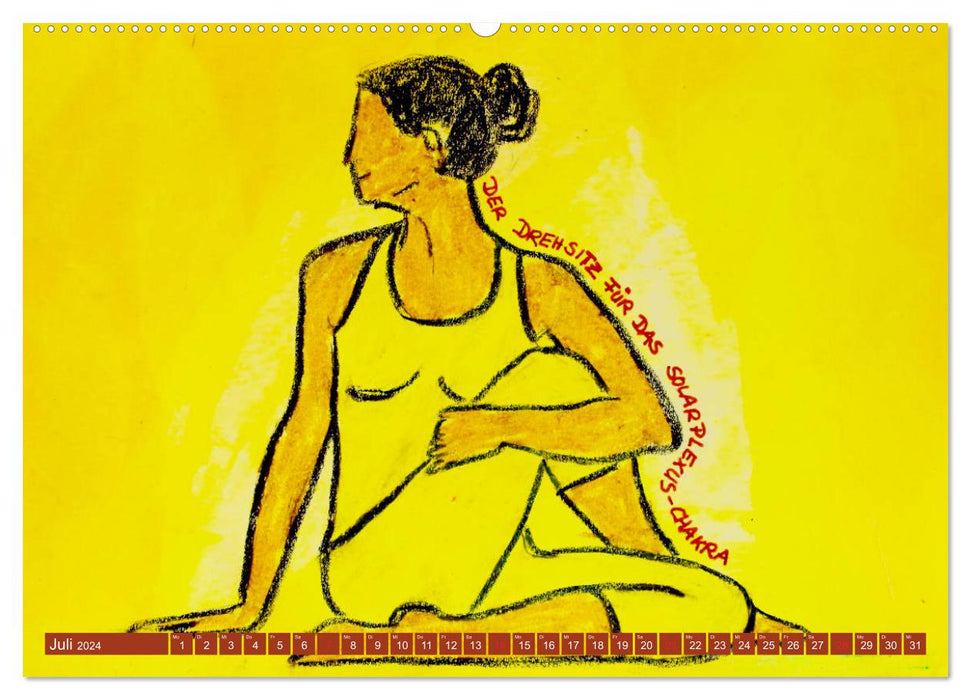 Colored Yoga Power World – Asanas de yoga pour les chakras (Calendrier mural CALVENDO Premium 2024) 