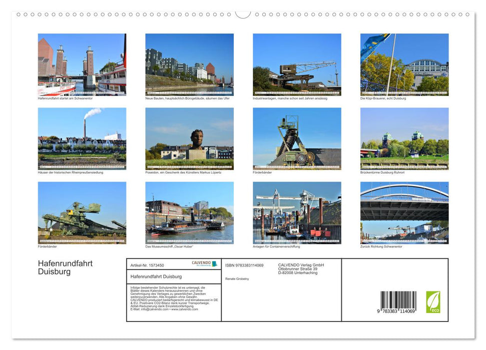 Hafenrundfahrt Duisburg (CALVENDO Premium Wandkalender 2024)