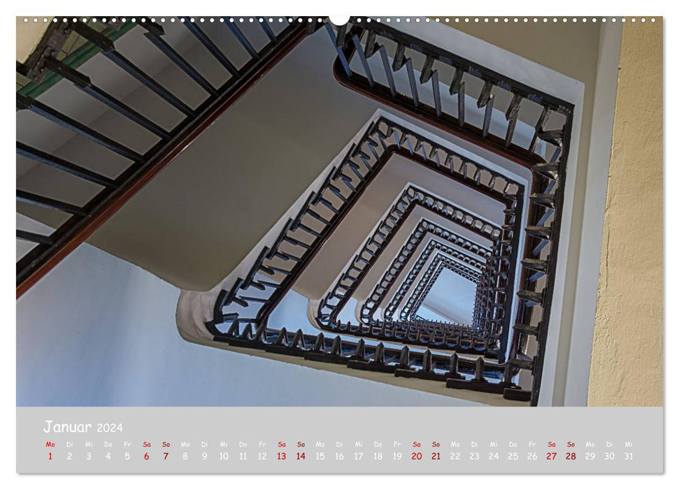 Spirales d’escalier de Hambourg (Calvendo Premium Wall Calendar 2024) 