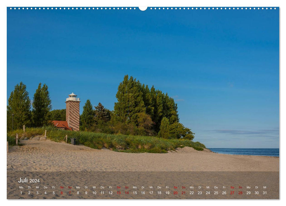 Les plus beaux phares - Mer Baltique allemande (Calvendo Premium Wall Calendar 2024) 