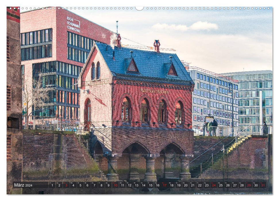 Hamburg - Ahoi zur großen Hafenrundfahrt (CALVENDO Premium Wandkalender 2024)