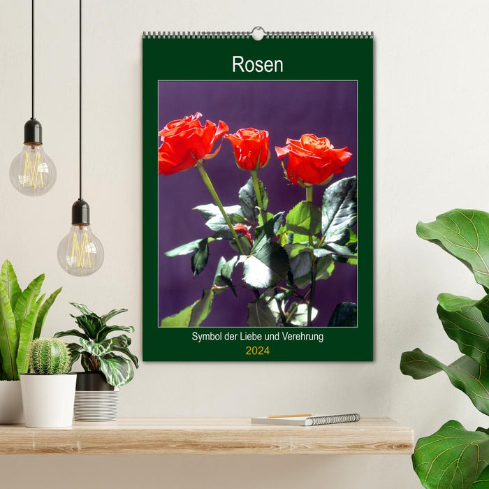 Roses - symbole d'amour et d'adoration (calendrier mural CALVENDO 2024) 