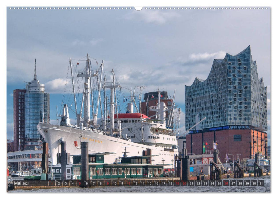 Hambourg - Ohé à la visite du grand port (calendrier mural CALVENDO 2024) 