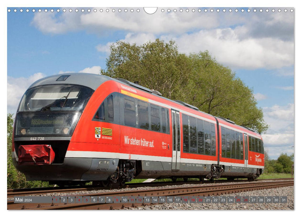 Diesel & Eisen - Bahnbetrieb auf Anhalts Nebenbahn (CALVENDO Wandkalender 2024)