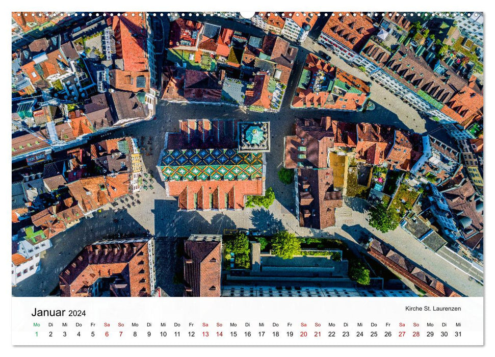 Luftbildkalender St. Gallen 2024 (CALVENDO Premium Wandkalender 2024)