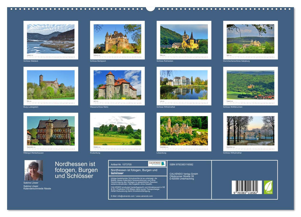Nordhessen ist fotogen, Burgen und Schlösser (CALVENDO Premium Wandkalender 2024)