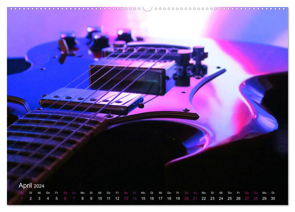 SPOTLIGHTS - Gitarren im Scheinwerferlicht (CALVENDO Premium Wandkalender 2024)