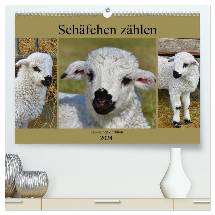 Schäfchen zählen - Lämmchen-Edition (CALVENDO Premium Wandkalender 2024)