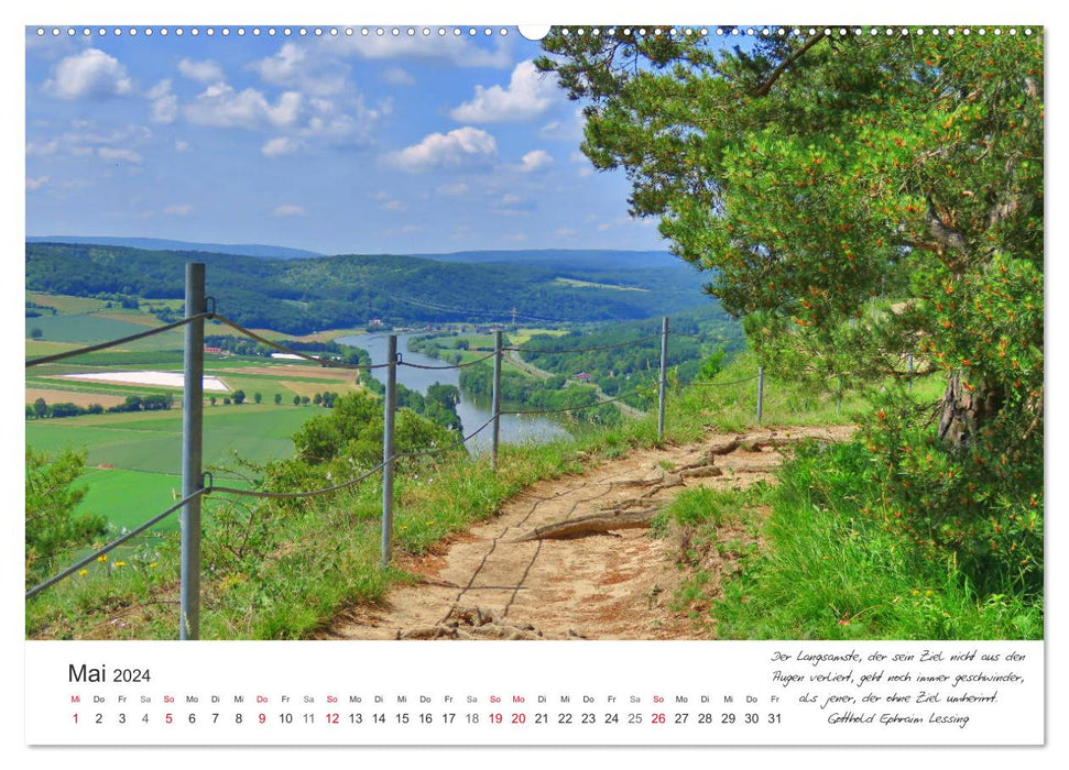 Wege durchs Jahr- Zitate begleiten auf romantisch schönen Wegen (CALVENDO Wandkalender 2024)