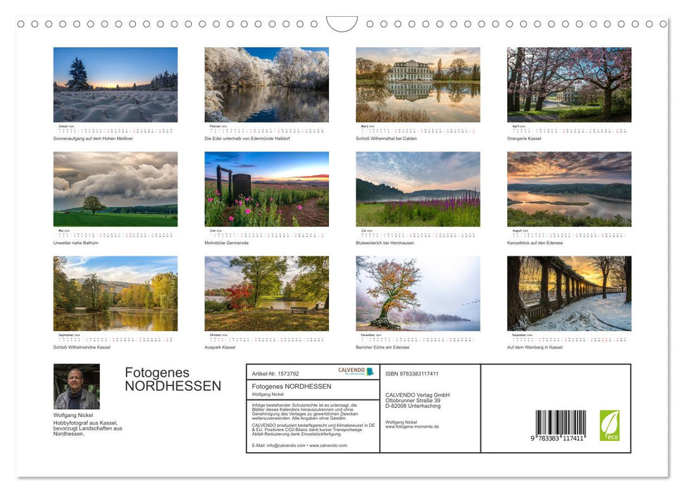 Fotogenes Nordhessen (CALVENDO Wandkalender 2024)