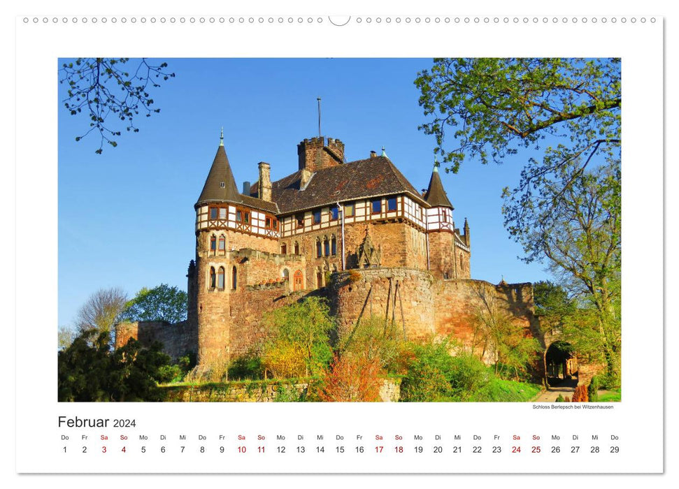 Nordhessen ist fotogen, Burgen und Schlösser (CALVENDO Wandkalender 2024)