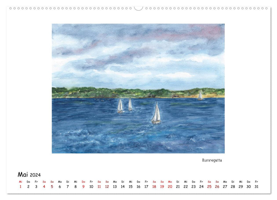 Le fjord de Flensburg (calendrier mural CALVENDO 2024) 