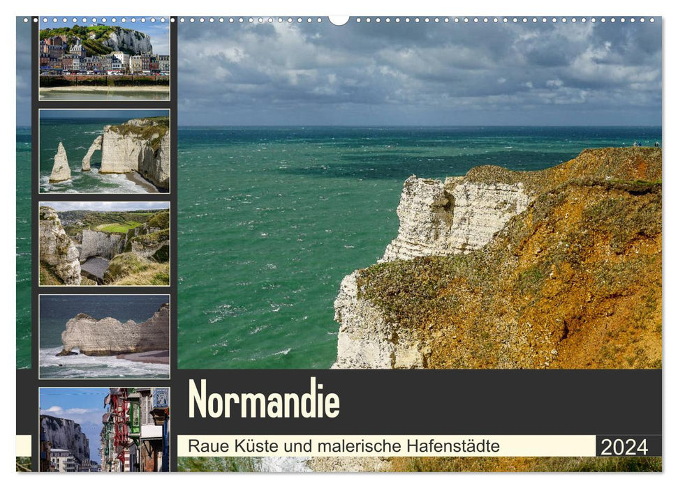 Normandie - Raue Küste und malerische Hafenstädte (CALVENDO Wandkalender 2024)