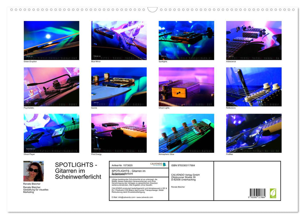 SPOTLIGHTS - Gitarren im Scheinwerferlicht (CALVENDO Wandkalender 2024)