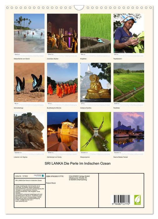 SRI LANKA The Pearl In The Indian Ocean (CALVENDO Wall Calendar 2024) 