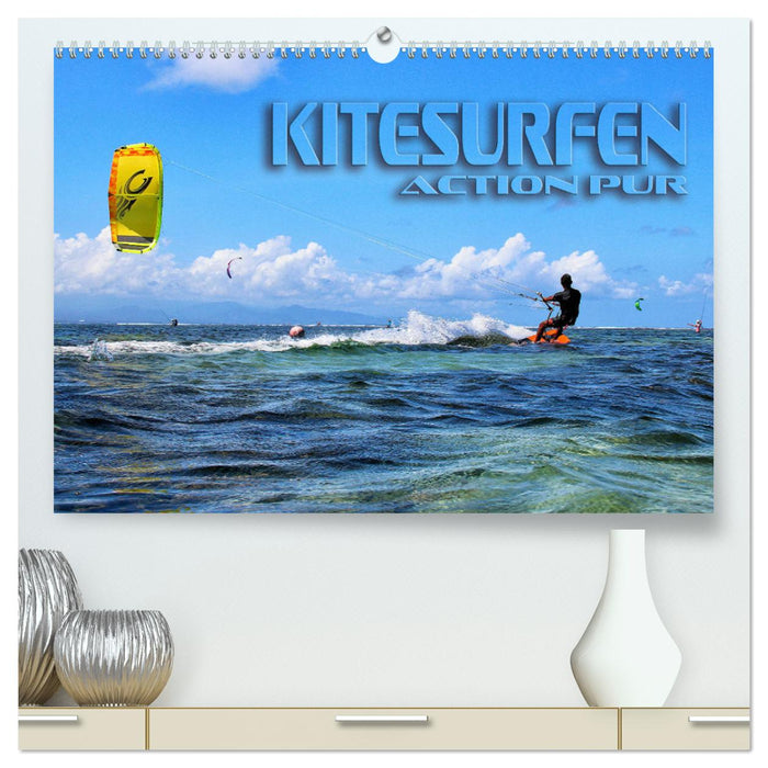 Kitesurf - action pure (Calendrier mural CALVENDO Premium 2024) 