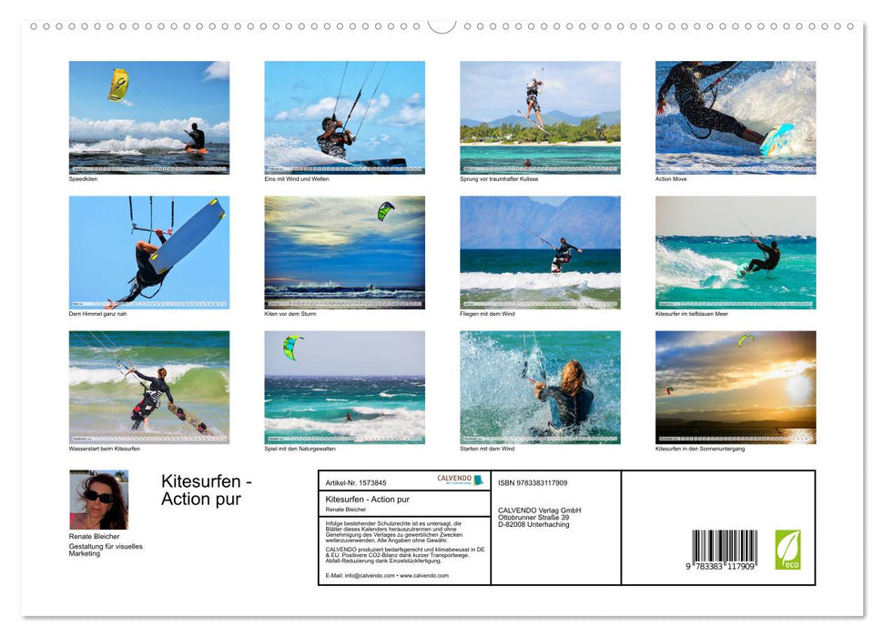 Kitesurf - action pure (Calendrier mural CALVENDO Premium 2024) 