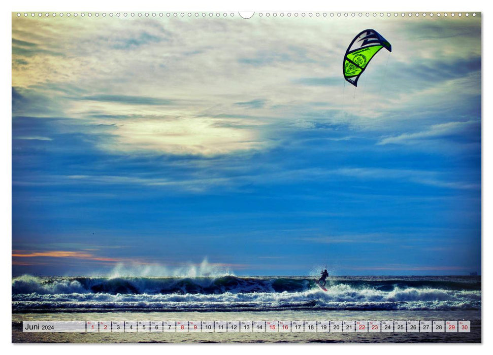 Kitesurfing - pure action (CALVENDO Premium Wall Calendar 2024) 