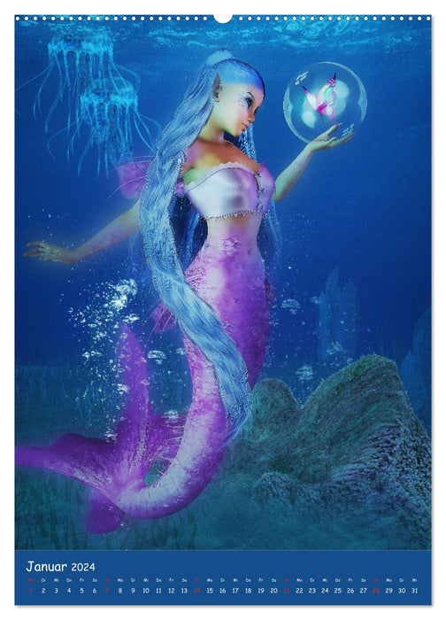 Mystical Mermaids (CALVENDO Wall Calendar 2024) 