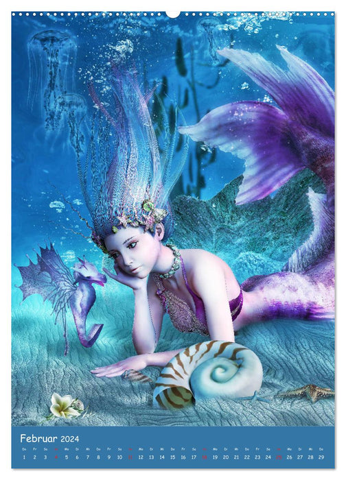 Mystical Mermaids (CALVENDO Wall Calendar 2024) 