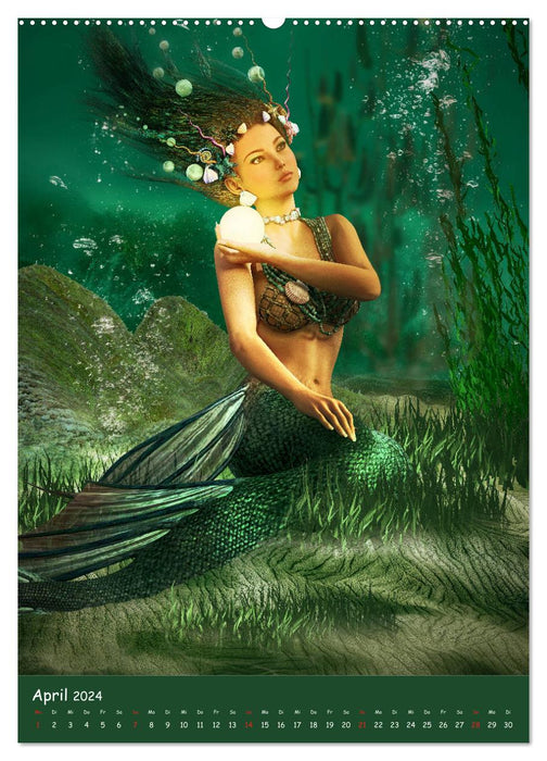 Mystische Meerjungfrauen (CALVENDO Wandkalender 2024)