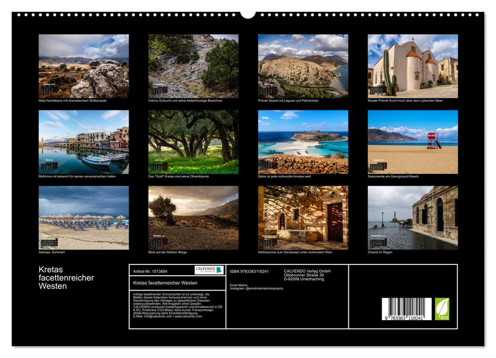 L’ouest de la Crète aux multiples facettes (Calendrier mural CALVENDO Premium 2024) 