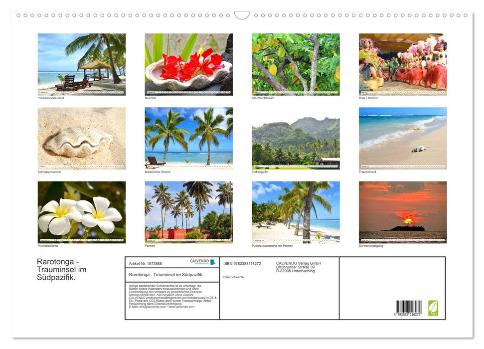 Rarotonga - dream island in the South Pacific. (CALVENDO wall calendar 2024) 