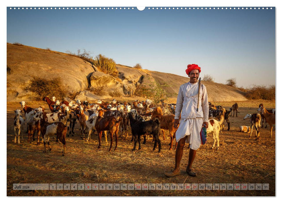 Indien Rajasthan: Unterwegs im Land der Könige (CALVENDO Premium Wandkalender 2024)
