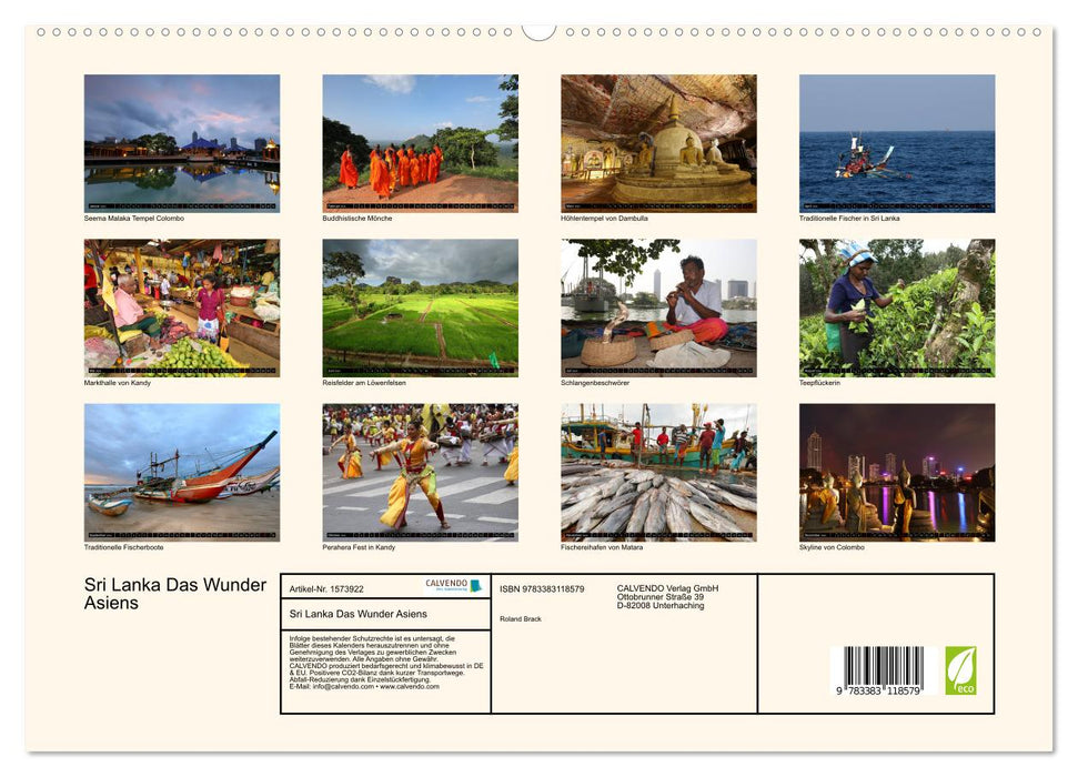 Sri Lanka The Wonder of Asia (CALVENDO Premium Wall Calendar 2024) 
