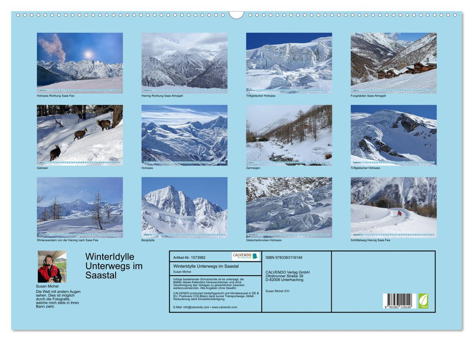 Winter idyll on the road in the Saas Valley (CALVENDO wall calendar 2024) 