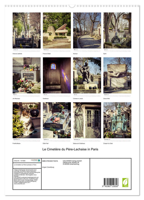 Le Cimetière du Père-Lachaise in Paris (CALVENDO Premium Wandkalender 2024)